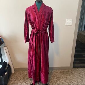 80s Ruby Red Long Sleeve Long Robe size small